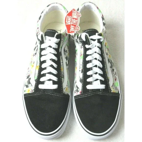 Vans Men's Old Skool Checker Cube Black True White Canvas Suede shoes Size 11 - Picture 3 of 5